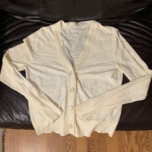 J Crew Cream Cardigan